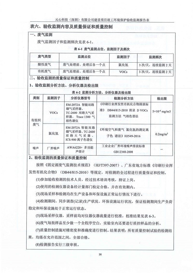 元心科技(深圳)有限公司竣工驗收報告表(圖20) 元心科技(深圳)有限公司竣工驗收報告表(圖20)